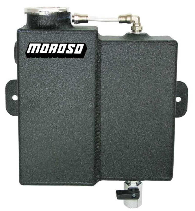 Moroso Universal Dual Coolant Expansion/Recovery Catch Tank - Black Powder Coat 63775