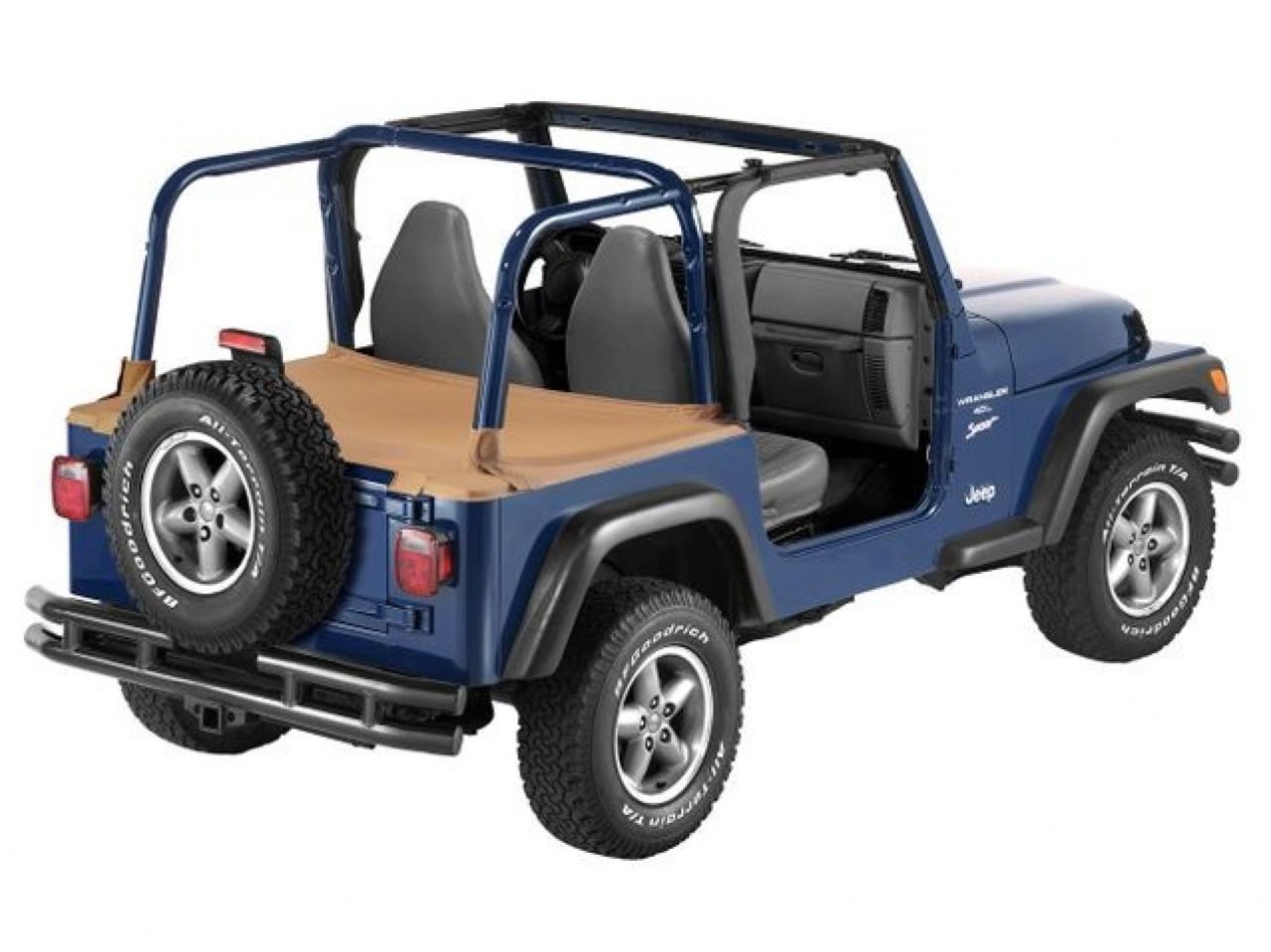 Bestop Jeep 97-02 Wrangler; With factory hardtop removed, Black Denim