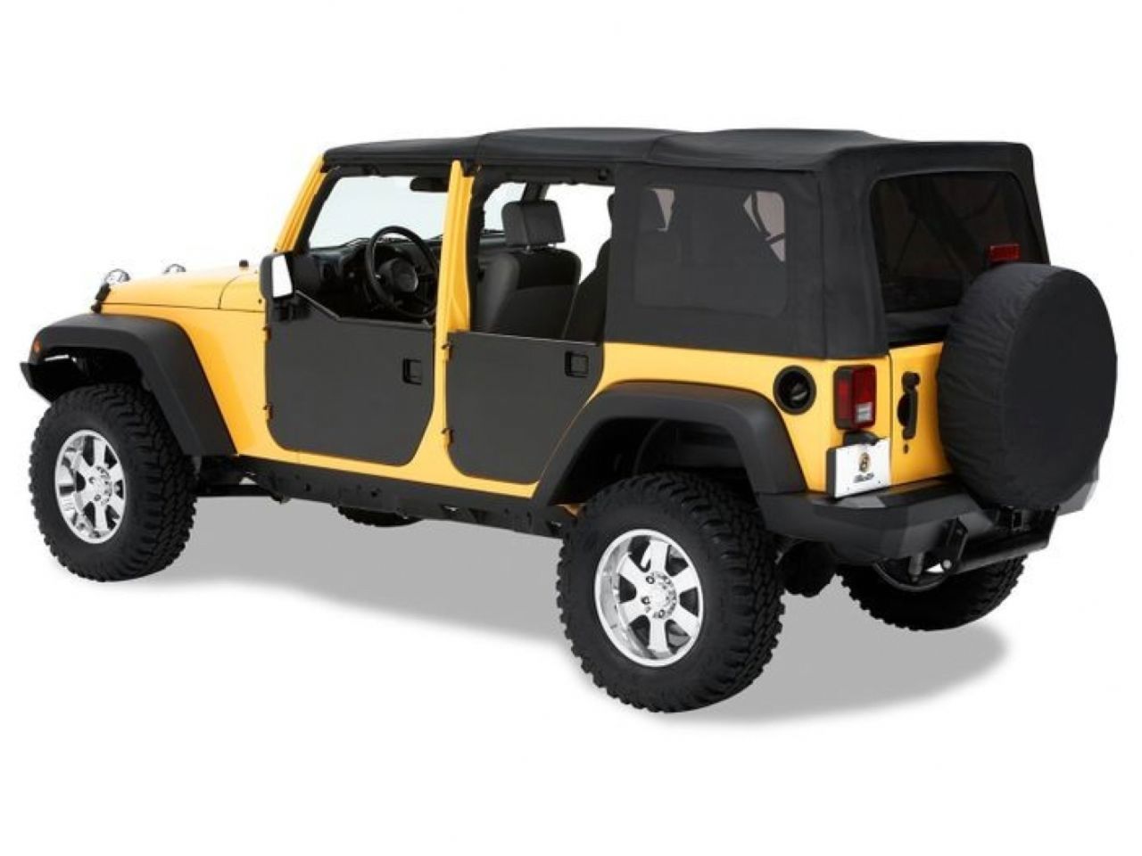 Bestop Jeep 07-16 Wrangler Unlimited; Rear doors only, Black, Pair