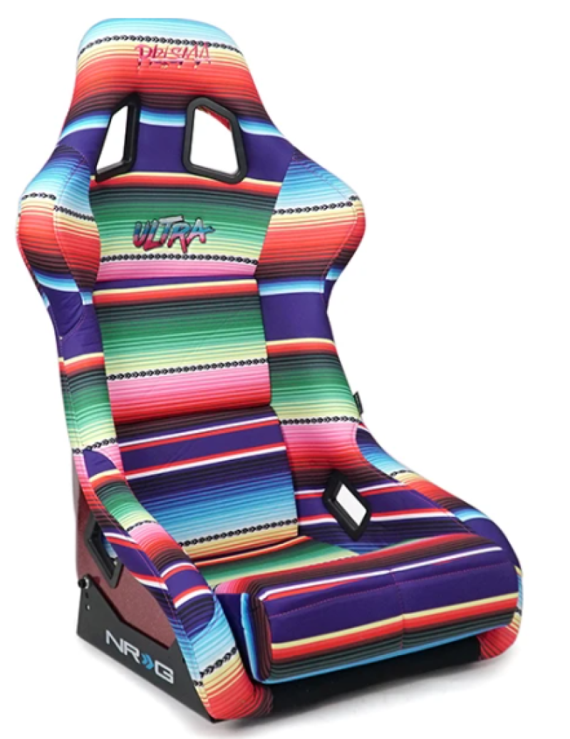 NRG FRP Bucket Seat PRISMA Serepi Edition W/ Red Pearlized Back Mexi-Cali Blanket Print - Large FRP-302-MEXICALI