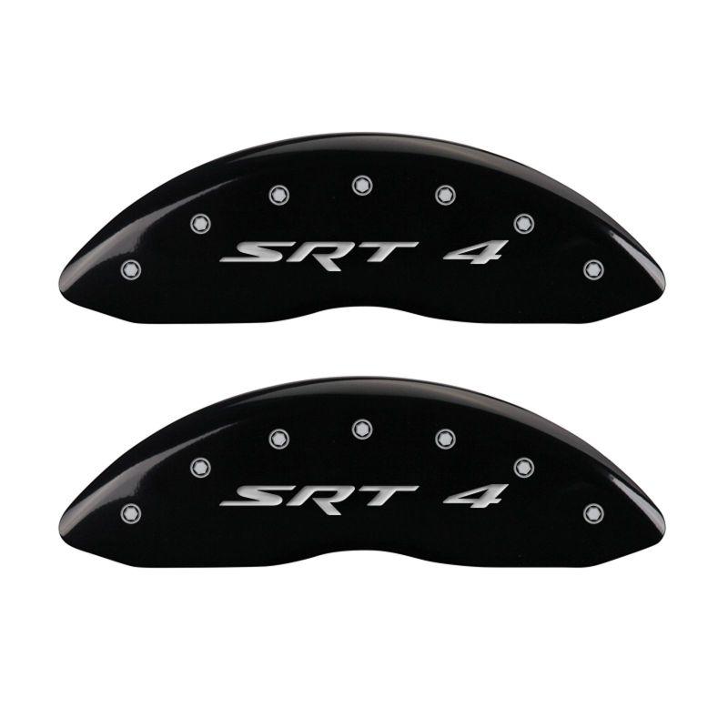 MGP 4 Caliper Covers Engraved Front & Rear SRT4 Black finish silver ch 12192SSR4BK Main Image