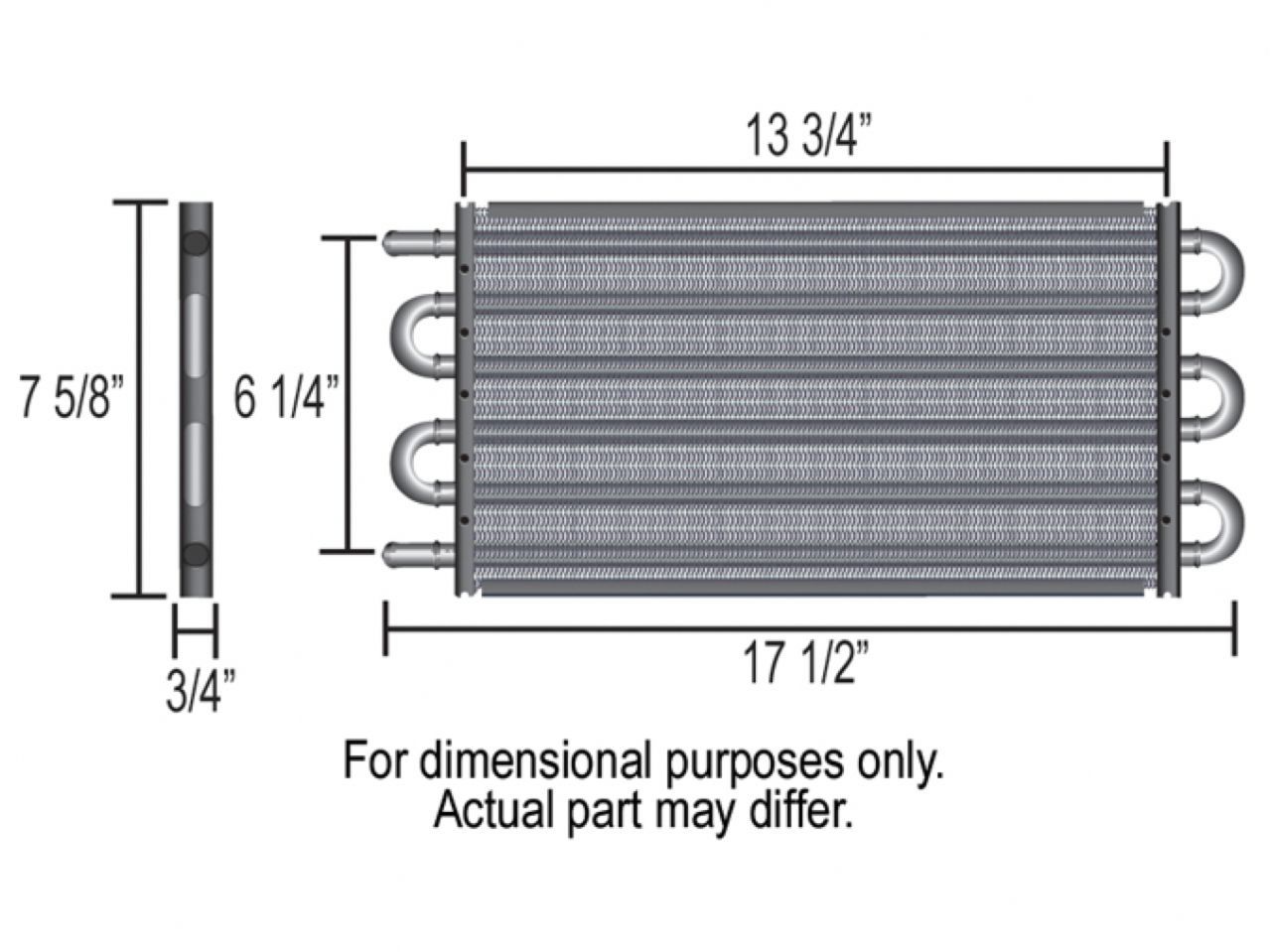 Derale Copper/Aluminum Transmission Cooler Kit, 6 Pass 18" Series 7000, -6AN