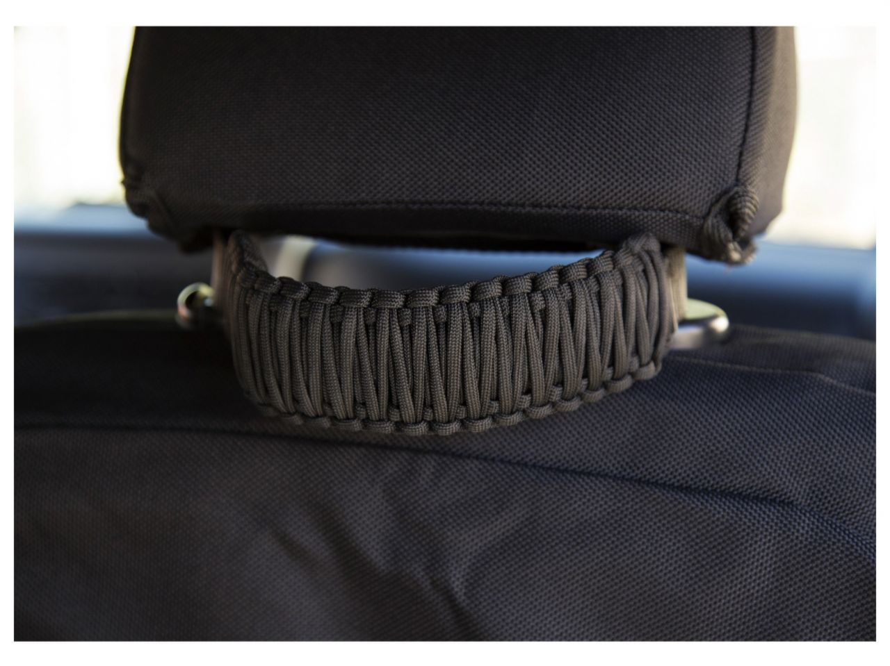 Rugged Ridge Grab Handle, Paracord, A-Pillar/Seat Mounted, Black; 07-18 Wrangler JK