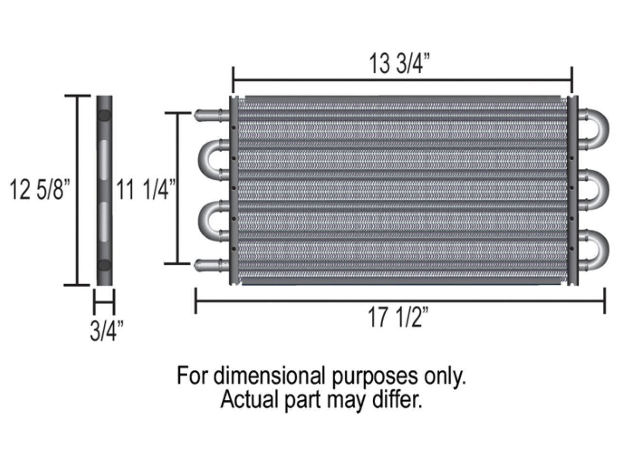 Derale Copper/Aluminum Transmission Cooler 10 Pass 17" Series 7000 -6AN