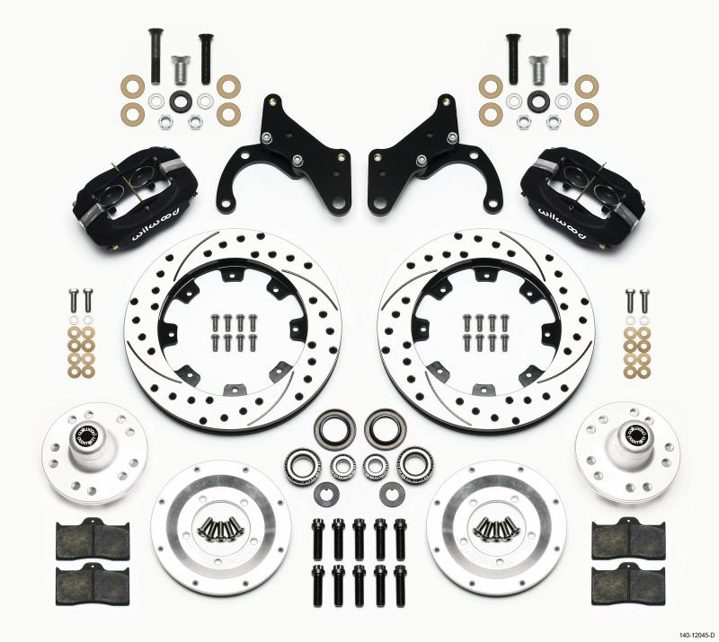 Wilwood Forged Dynalite Front Kit 12.19in Drilled 69-70 Impala Drum/Disc 69-82 Vette 140-12045-D Main Image