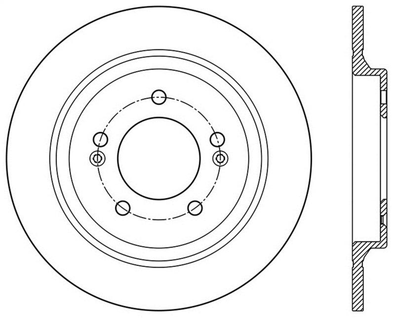 StopTech Slotted Sport Brake Rotor 13-15 Kia Optima w/ Electric Parking Brake - Rear Passenger Side 126.50029SR Main Image