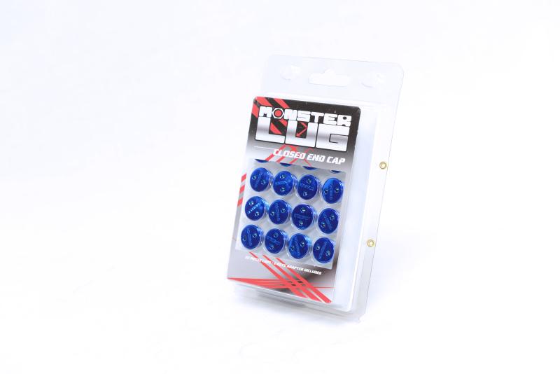 Wheel Mate Monster Lug Caps M14x1.50 Set of 20 - Blue - Plastic 33007U Main Image