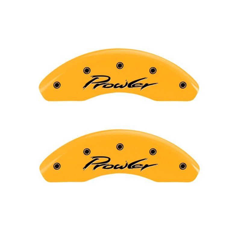 MGP 4 Caliper Covers Engraved Front & Rear 97-02 Chrysler Prowler Yellow Finish Black Prowler Logo 32014SPRLYL Main Image