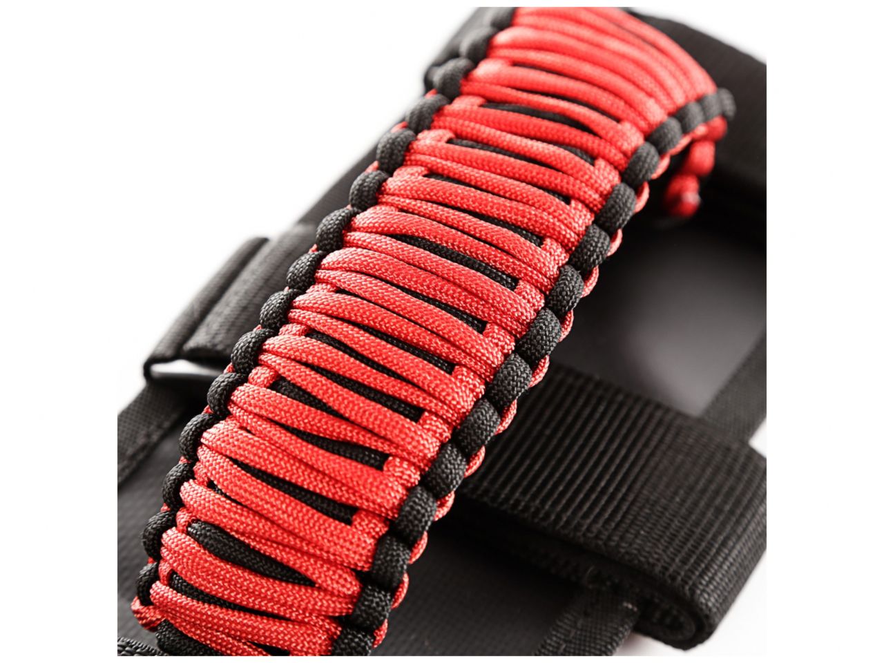 Rugged Ridge Grab Handle Kit, Paracord, Red/Black; 55-18 Jeep CJ/YJ/TJ/JK/JL