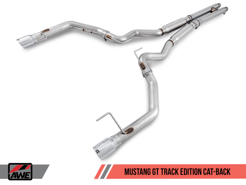 AWE Tuning S550 Mustang GT Cat-back Exhaust - Track Edition (Diamond Black Tips) 3020-33030 Main Image