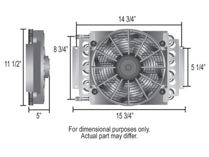 Derale 16-Pass Electra-Cool Remote Cooler (-6AN) Inlets