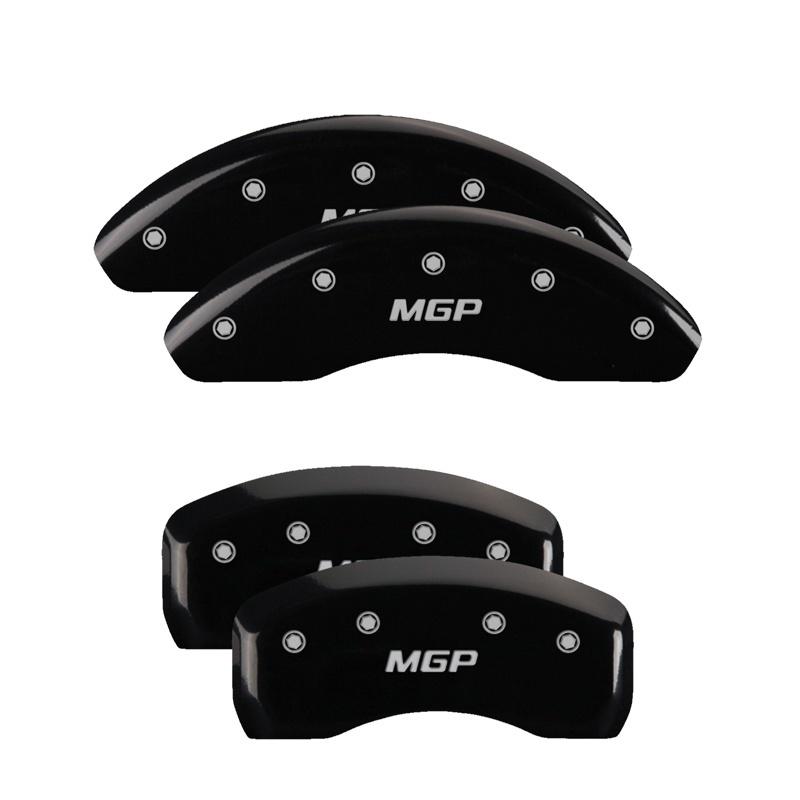 MGP 4 Caliper Covers Engraved Front Honda Engraved Rear H Logo Black finish silver ch 20214SHOHBK Main Image