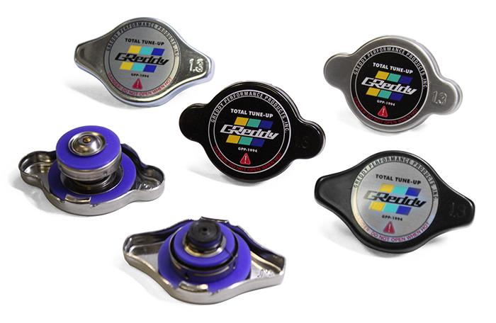 Greddy High Pressure Radiator Cap - 1.3kg/cm2 - New Finishes, Black, Polished, and Brushed