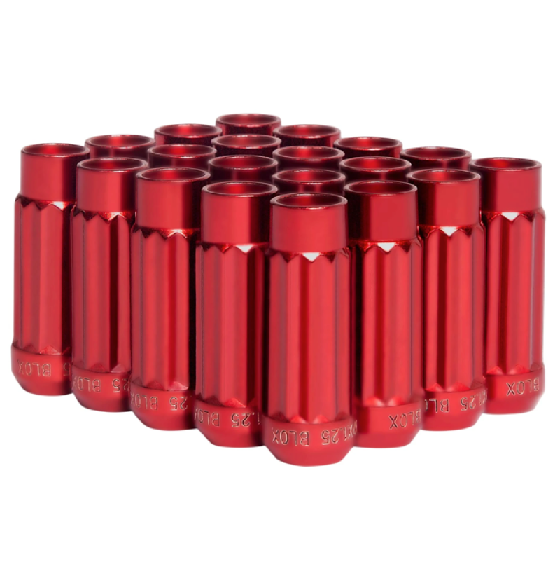 BLOX Racing 12-Sided P17 Tuner Lug Nuts 12x1.25 - Red Steel - Set of 20 BXAC-00145-RD