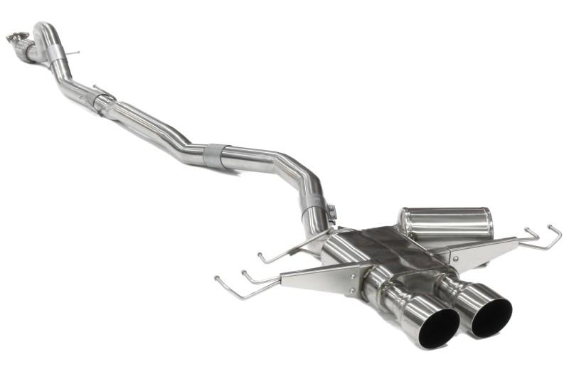 Perrin 17-18 Honda Civic Type-R Brushed Twin Tip Non Resonated Catback Exhaust PHP-EXT-305BR Main Image