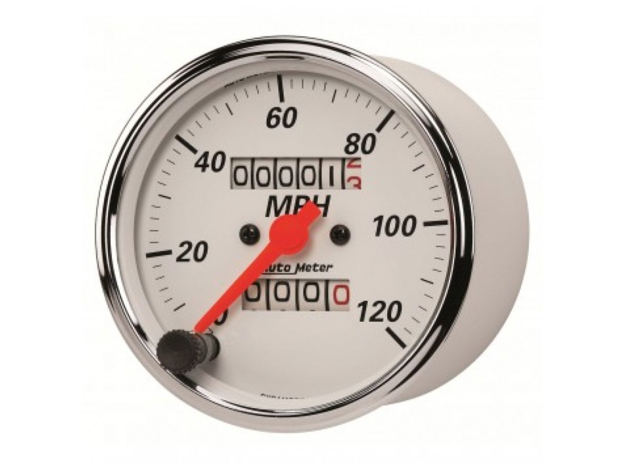 Autometer Gauge, Speedometer, 3 1/8", 120Mph, Mechanical, Arctic White