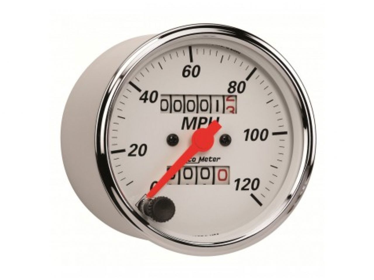 Autometer Gauge, Speedometer, 3 1/8", 120Mph, Mechanical, Arctic White