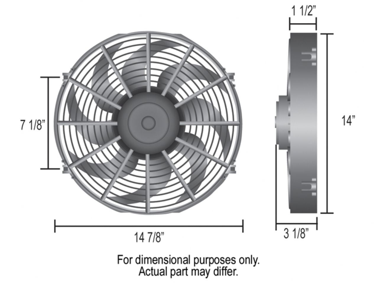 Derale 14 Dyno-Cool Curved Blade Electric Fan