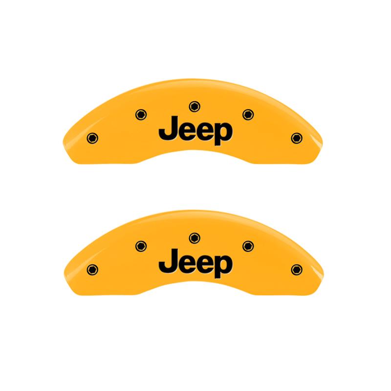 MGP 4 Caliper Covers Engraved Front & Rear JEEP Yellow finish black ch 42013SJEPYL Main Image