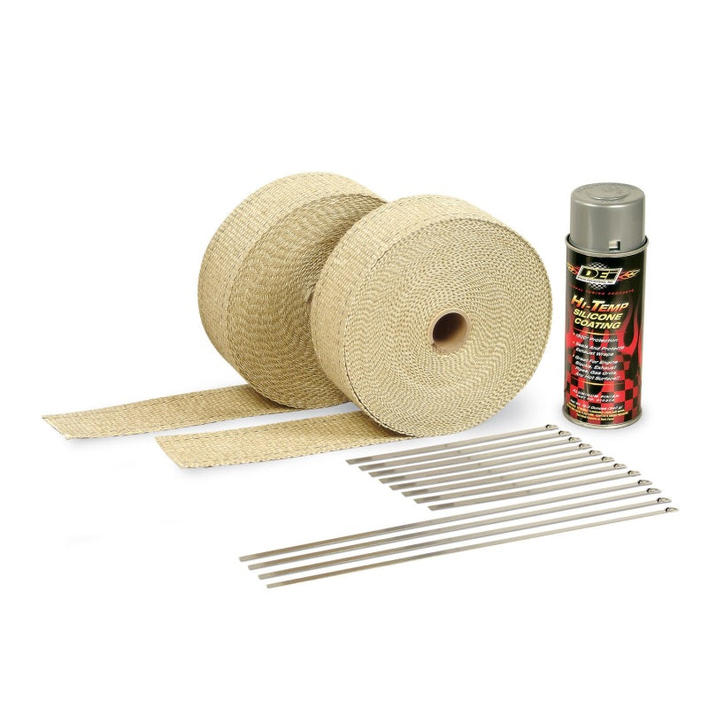 DEI Exhaust Wrap Kit - Tan Wrap and Aluminum HT Silicone Coating 10112