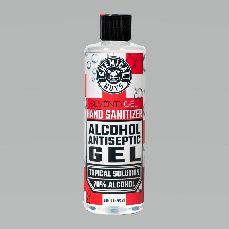 Chemical Guys SeventyGel Alcohol Antiseptic 70 Percent Topical Solution Hand Sanitizer - 16oz (P6) HYG10216