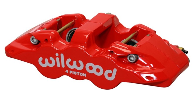 Wilwood Caliper-Aero4 - Red 1.12/1.12in Pistons 0.81in Disc 120-14004-RD