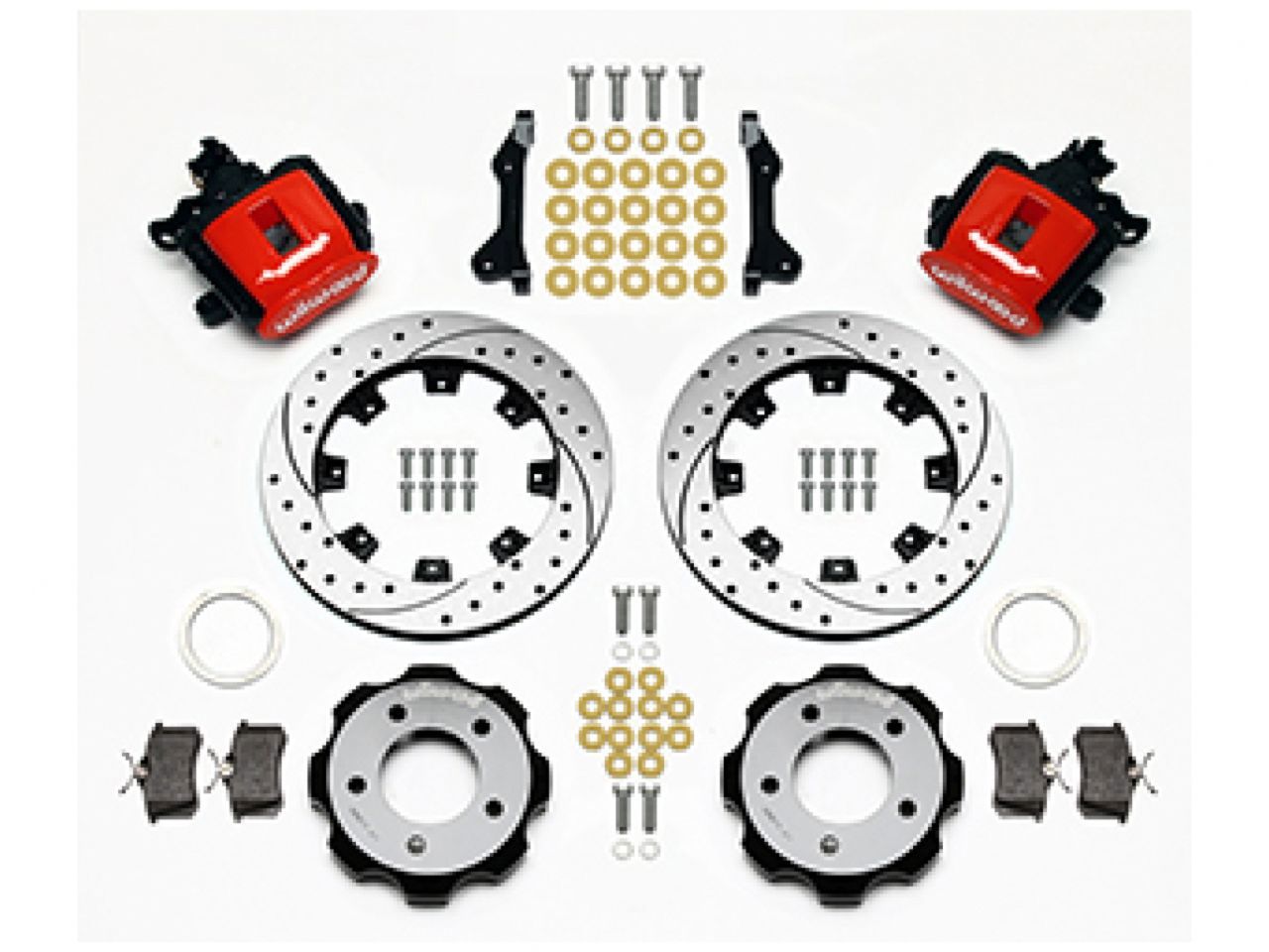 Wilwood CPB Rear Kit, 12.19", Drilled, Red, 2006-Up Civic / CRZ