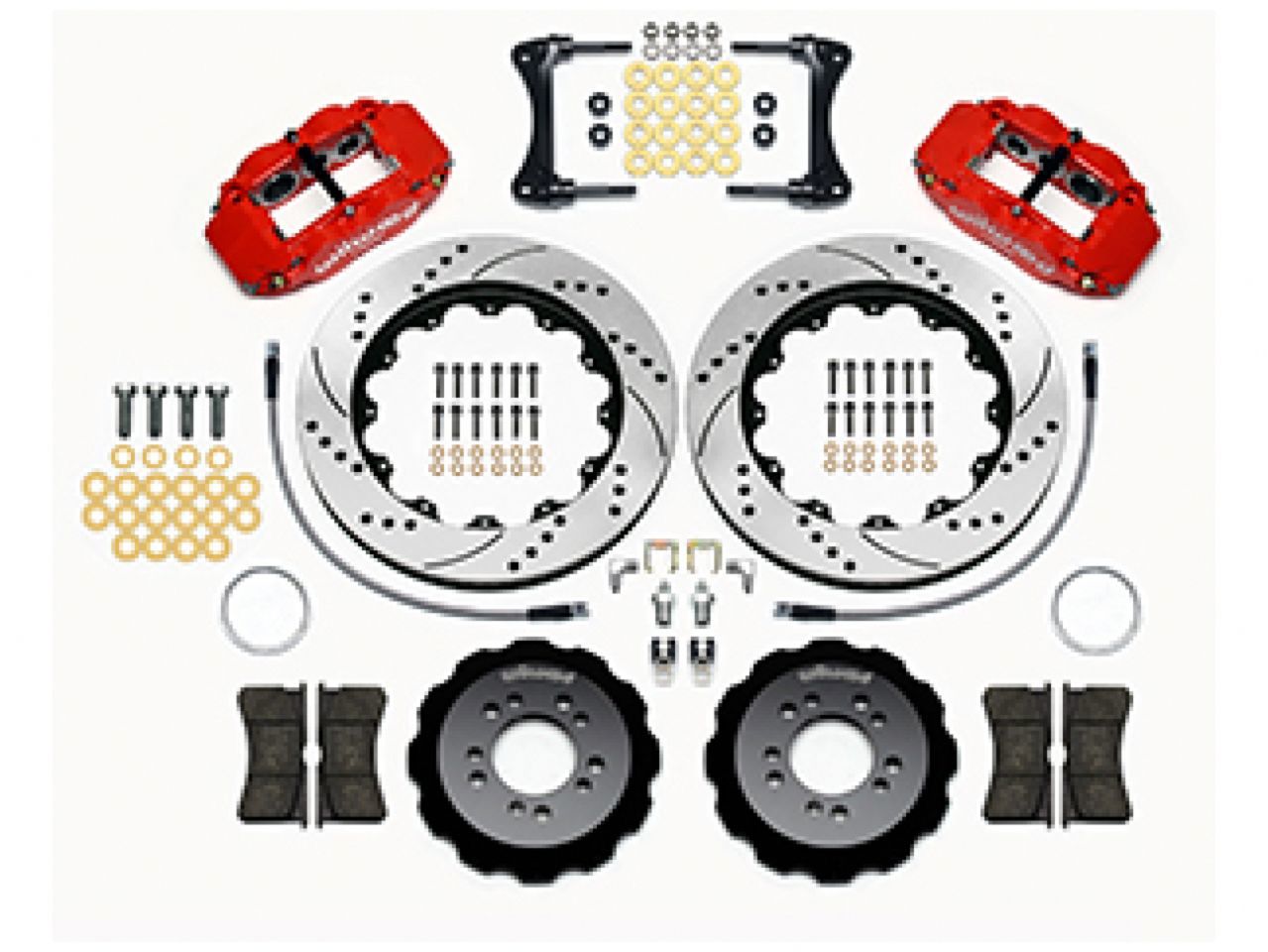 Wilwood Front Hat Kit, 14.00", Drilled, Red, 2008-up Hyundai Genesis