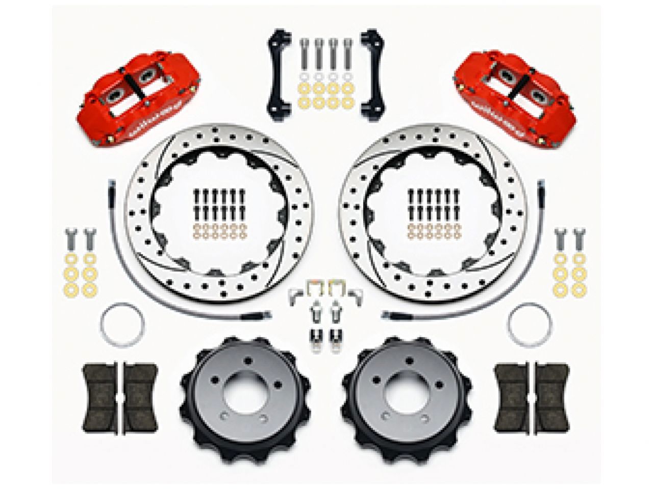Wilwood FNSL4R Rear Kit, 12.88", Drilled, Red, 2008-up Hyundai