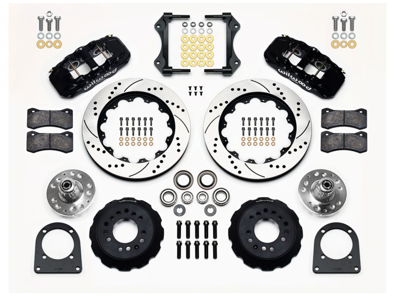 Wilwood Aero6 Front Hub Kit,14.00", Drill, Red TCI-IFS,71-78 (Pinto Based)