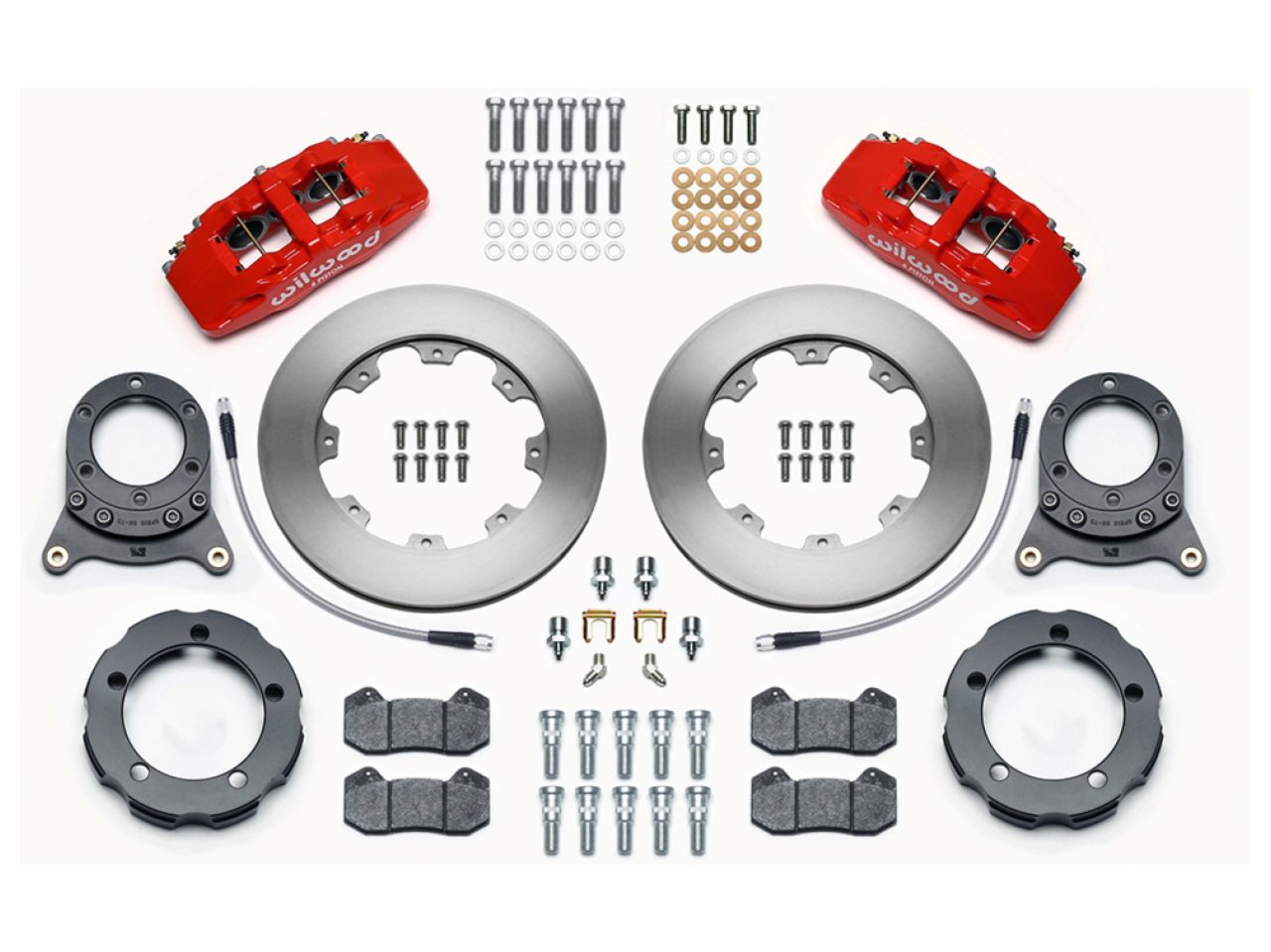 Wilwood Kit,Front,Ford Bronco,66-75 Dana 30/44, 11.75 RTR,DP6,Drum Spindle,Red