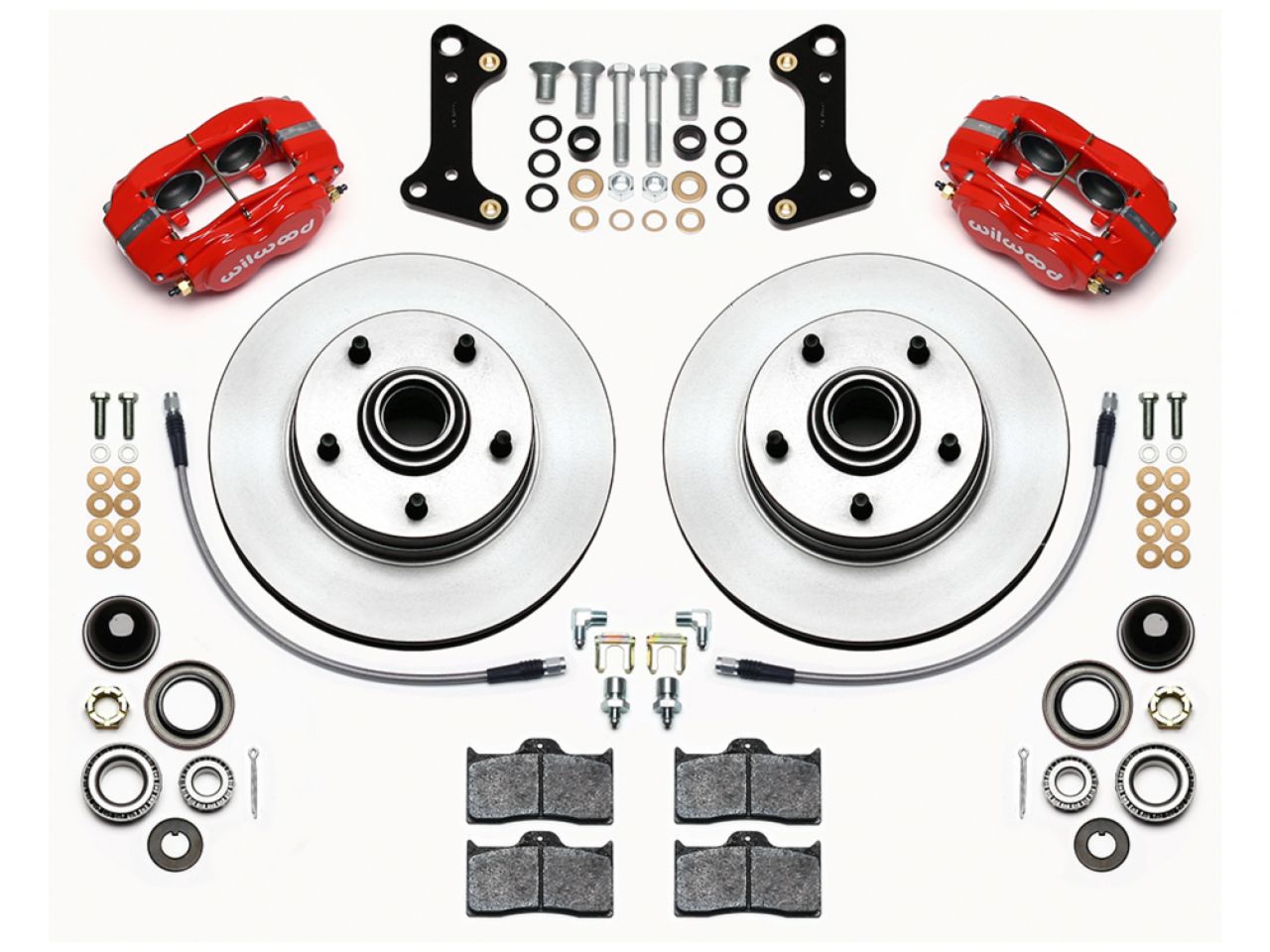 Wilwood FDL-M Front Kit,11.00" 1 PC Rotor&Hub,Red,67-69 Camaro, 64-72 Nova