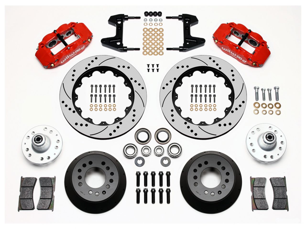 Wilwood FNSL6R Front Hub Kit,14.00", Drill, Red 74-80 Pinto/Mustang II Disc