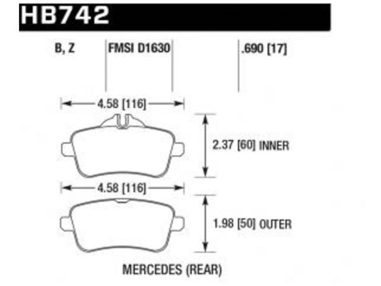 Hawk Brake Pads HB742Z.690 Item Image