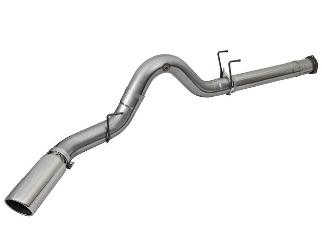 aFe Large Bore-HD 5in 409 Stainless Steel DPF-Back Exhaust System w/Polish