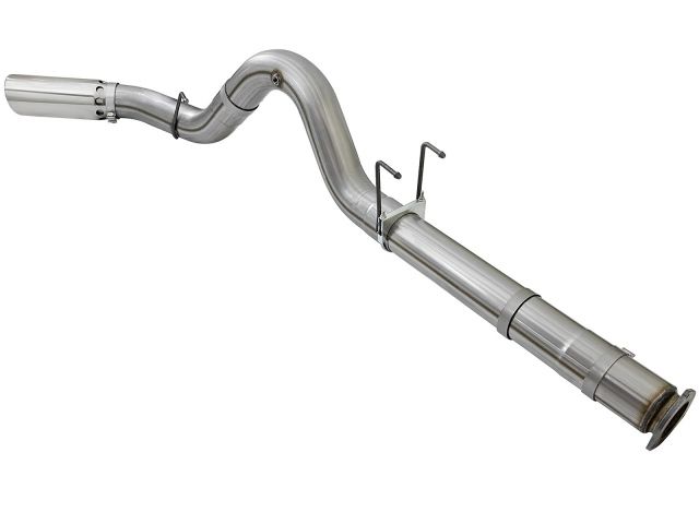 aFe Large Bore-HD 5in 409 Stainless Steel DPF-Back Exhaust System w/Polish