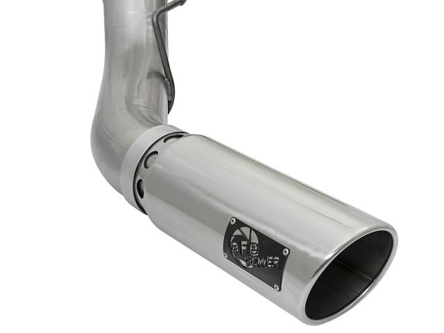 aFe Large Bore-HD 5in 409 Stainless Steel DPF-Back Exhaust System w/Polish