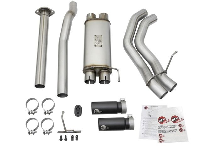 aFe Rebel Series 3in Cat-Back Exhaust System w/ Dual Mid-Side Exit - Black