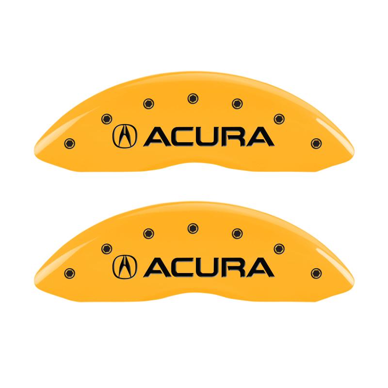 MGP 4 Caliper Covers Engraved Front & Rear Acura Yellow finish black ch 39011SACUYL Main Image