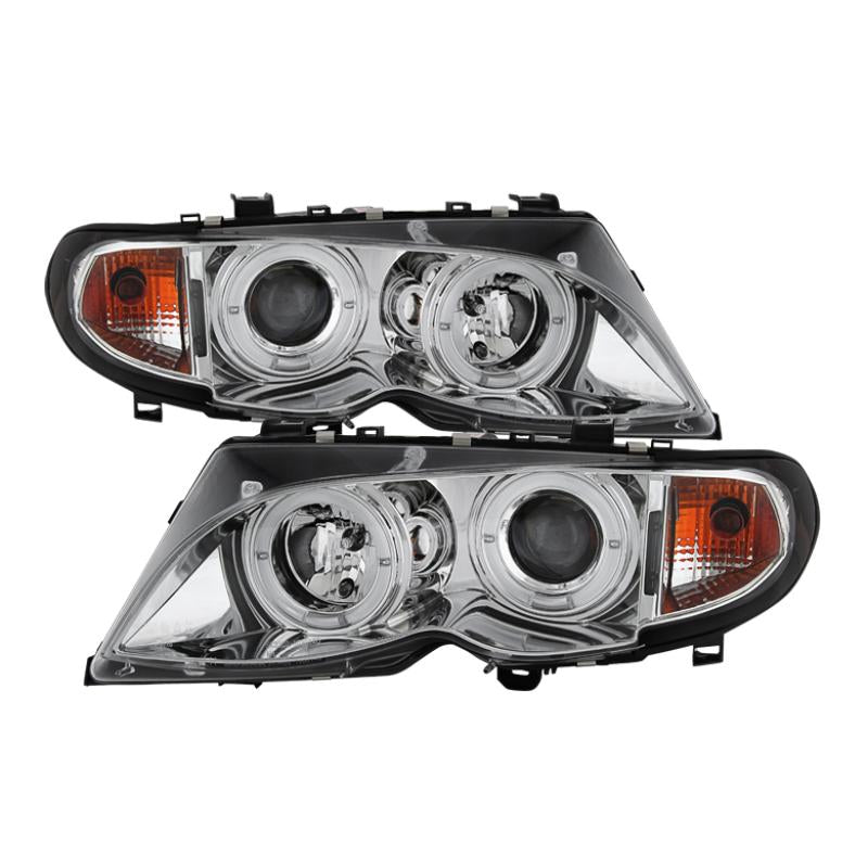 Spyder BMW E46 3-Series 02-05 4DR Projector Headlights 1PC LED Halo Chrm PRO-YD-BMWE4602-4D-AM-C 5042408 Main Image