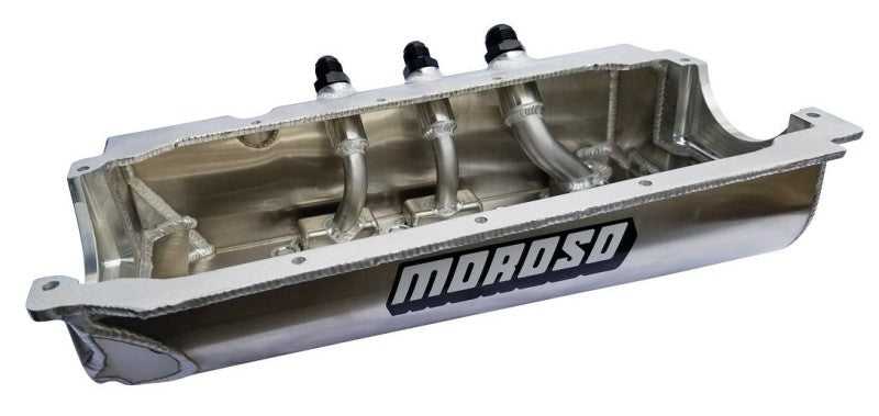 Moroso Dart/Rocket Spread Rail Dirt Late Model (w/Three Pick Ups) Dry Sump 6.5in Aluminum Oil Pan 21564