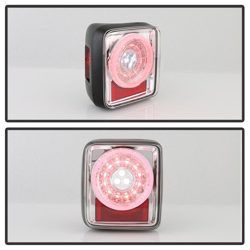 Spyder 19-20 Jeep Wrangler - Full LED Tail Lights - Seq Turn Signal - Chrome ALT-YD-JW19-SEQ-C 5086167