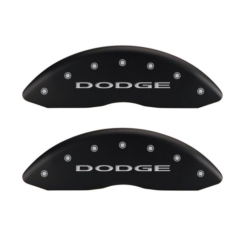 MGP 4 Caliper Covers Engrvd Front Block/Challenger Engrvd Rear Vint Style/RT Matte Blk fnsh slvr ch 12005SCBRMB Main Image
