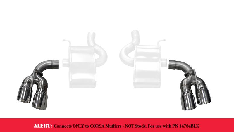 Corsa 16-17 Chevy Camaro SS 2.75in Inlet / 4in Outlet Polished Tip Kit (For Corsa Exhaust Only) 14774 Main Image