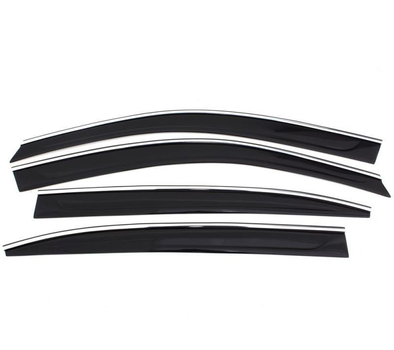 AVS 14-19 Jeep Cherokee Ventvisor Low Profile 4pc - Smoke w/Chrome Trim 794065 Main Image