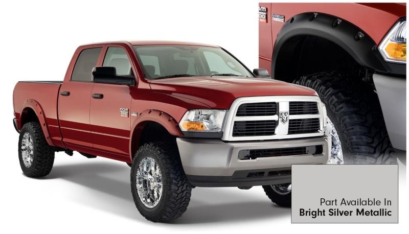 Bushwacker 16-18 Dodge Ram 2500 Fleetside Pocket Style Flares 4pc 76.3/98.3in Bed - Bright Silver 50919-55 Main Image