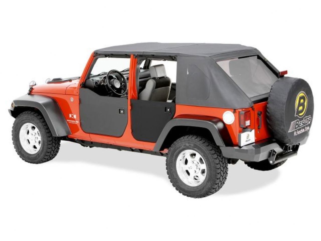 Bestop Jeep 07-16 Wrangler 2-Dr/4-Dr; Front Half-doors; Black Diamond