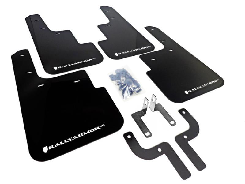 Rally Armor 10+ Mitsubishi Outlander Sport/ASX/RVR UR Black Mud Flap w/ White Logo MF33-UR-BLK/WH Main Image