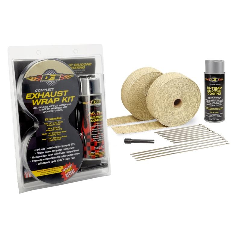 DEI Exhaust Wrap Kit - Tan Wrap and Aluminum HT - Retail Packaging 010093 Main Image