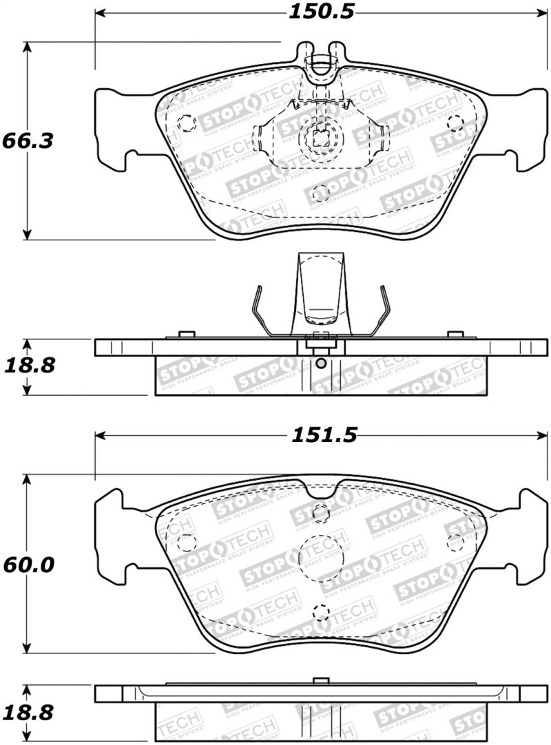 StopTech Street Brake Pads 308.07100 Main Image